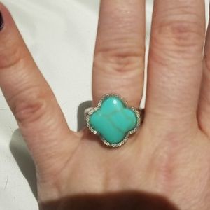 Silver and turquoise ring